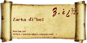 Zarka Ábel névjegykártya