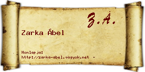 Zarka Ábel névjegykártya